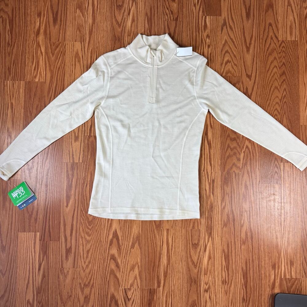 Minus33 Midweight 100% Merino Wool 1/4 Zip Base Layer Womens Medium Yellow